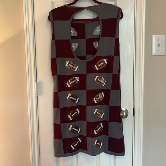 NWOT Queen of Sparkles Football Checkered Dress - Picture 5 of 12